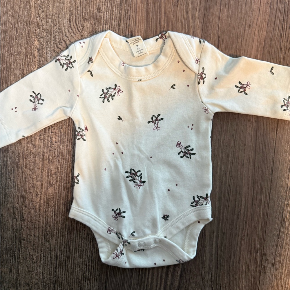 Colored Organics Cream Floral One Piece